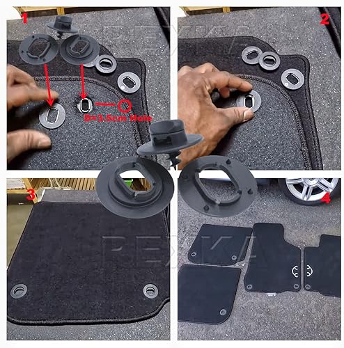 Miniatura 2 de Rexka Juego de 5 clips para alfombrillas compatibles con Volkswagen 3D0-864-851-B41 y 3D0-061-795-B41 Golf GTI Jetta Passat