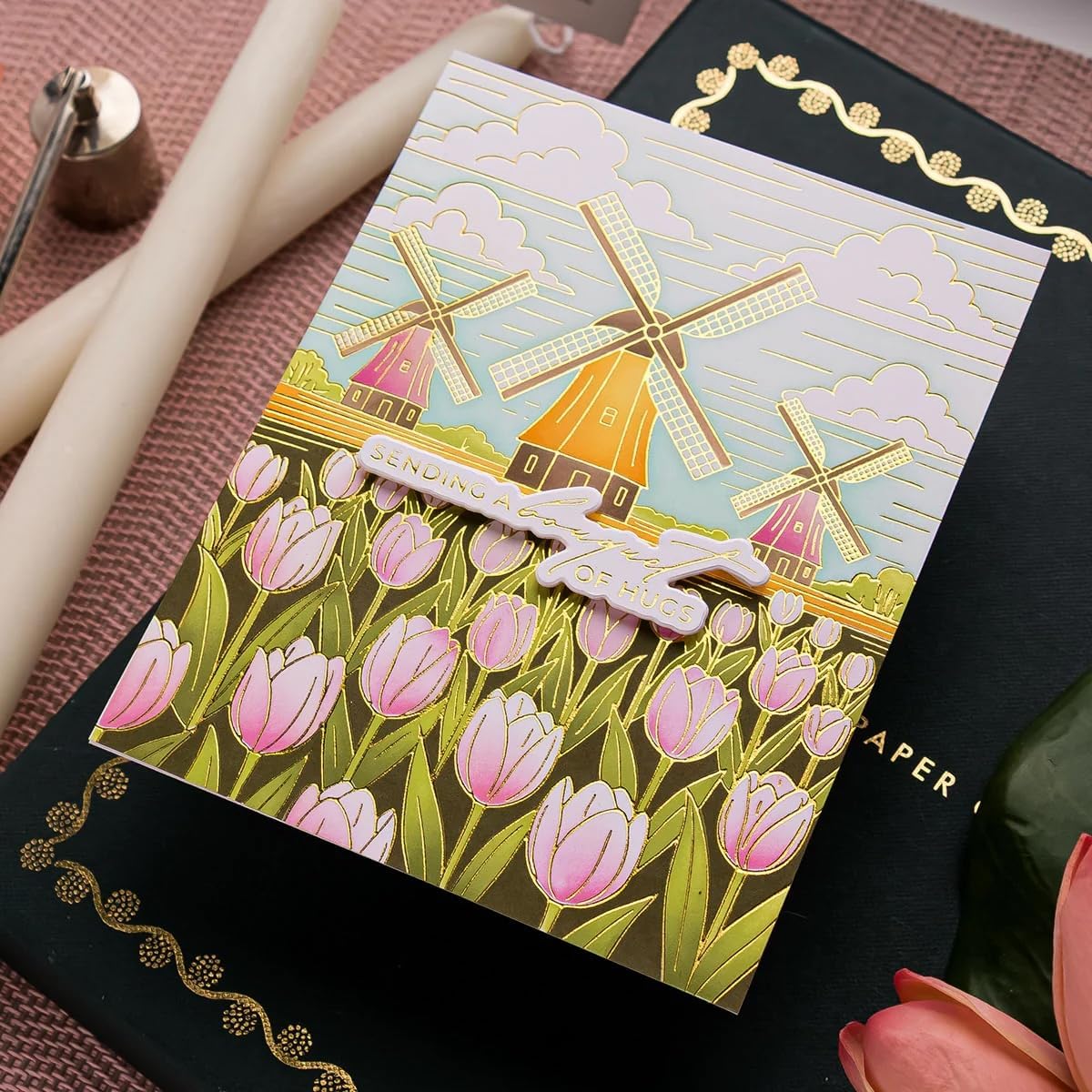 Spellbinders BP-360 Windmills and Tulips Press + Foil Plate by Yana Smakula
