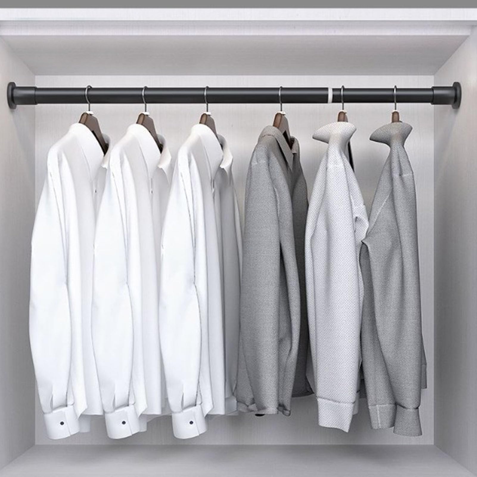 HAKIDZEL Telescopic Shower Curtain Rod Tension Curtain Rod For Bathroom No Drilling Required Extendable Pole For Clothes Drying And Window Curtains