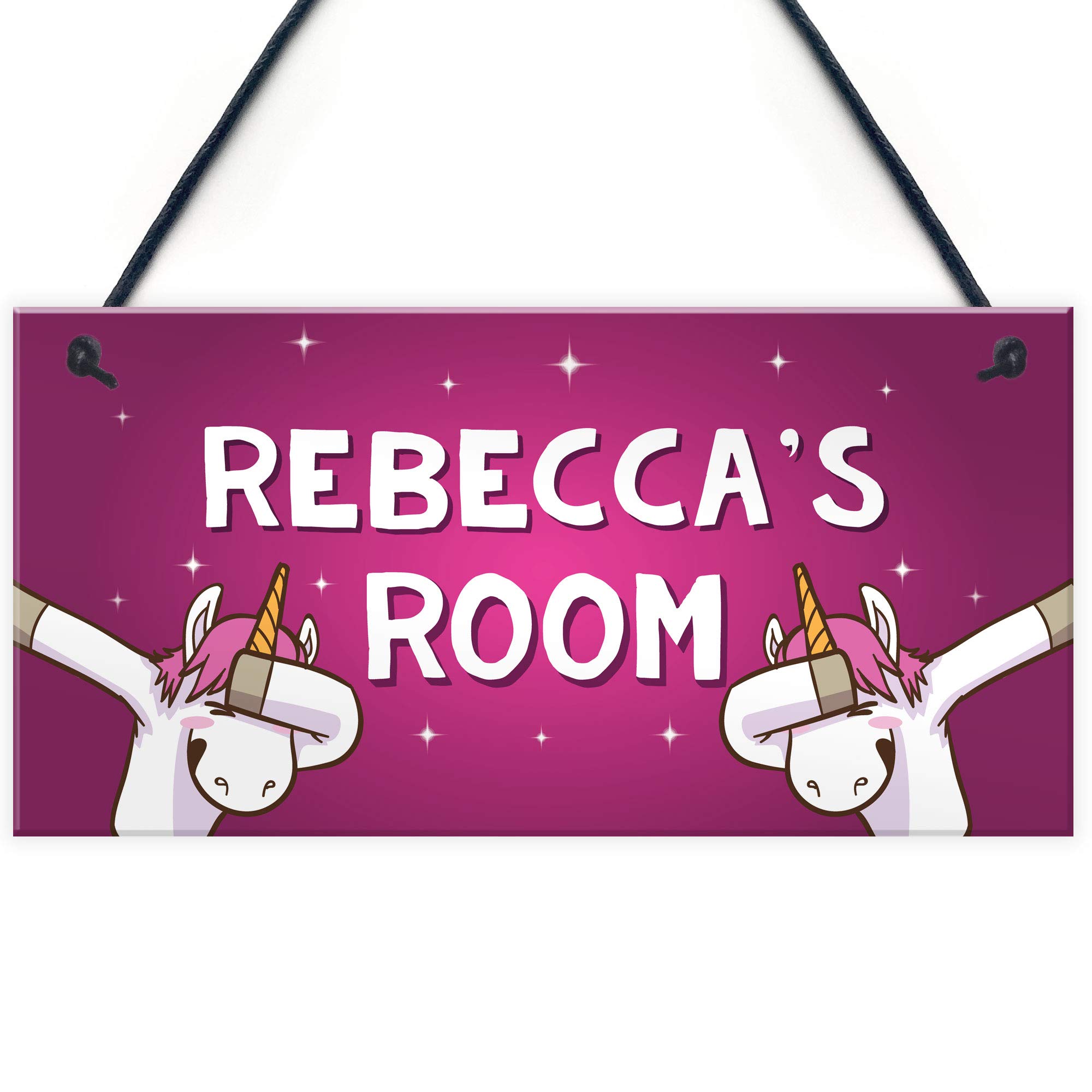 Red Ocean Girls Bedroom Sign Personalised Funny Unicorn Sign Unicorn Gift For Daughter