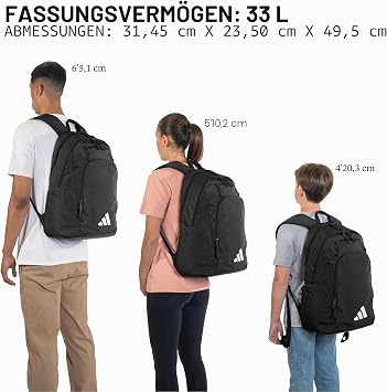 adidas Uni-Adult Defender 5 Team Sports Backpack (33L) Durable Large Athletic Gym Laptop Travel Bag Backpack Bag Black/White One Size