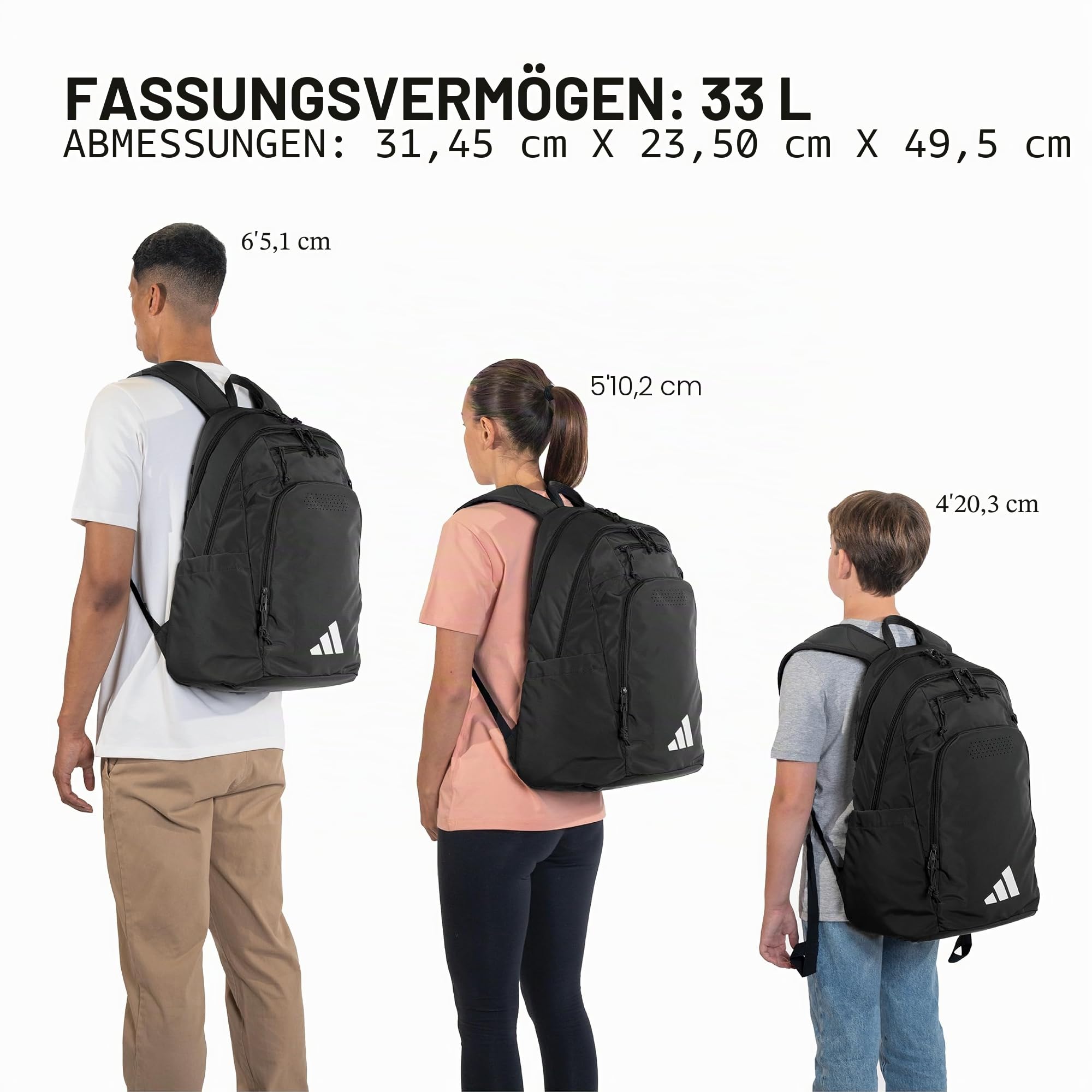 adidas Uni-Erwachsene Defender 5 Team Sports Backpack (33l) Durable Large Athletic Gym Laptop Travel Bag Rucksacktasche, Schwarz/Weiß, Einheitsgröße
