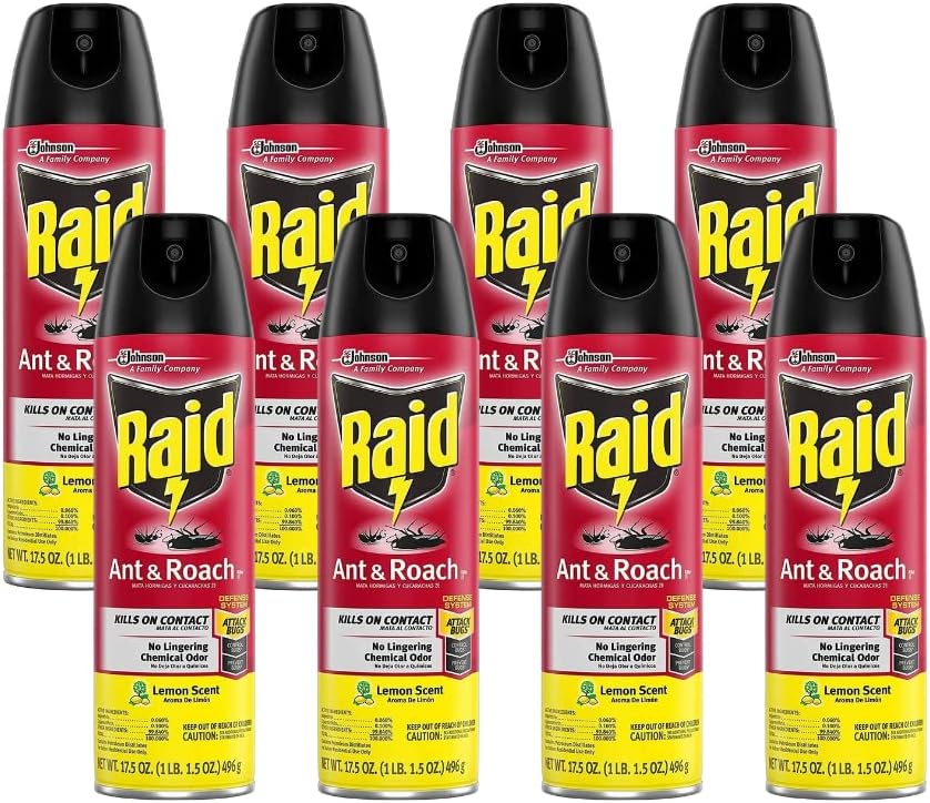 Raid Ant & Roach Killer Lemon Scent 17.5 Pound (Pack of 8)
