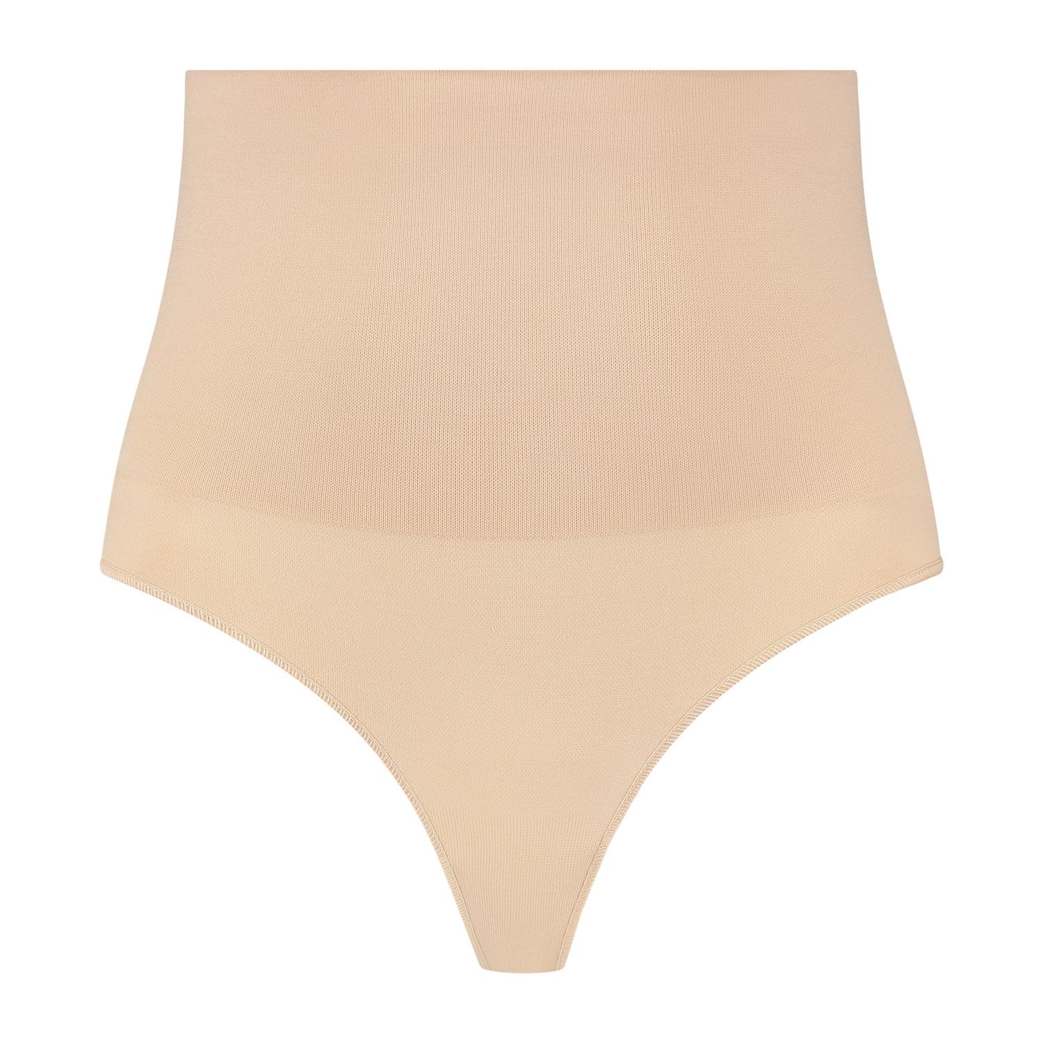Bye Bra Seamless Thong, Shaping Thong, Medium Tummy Control, Butt Lift, Shapewear for Women, Black/Beige Size: S- XXL