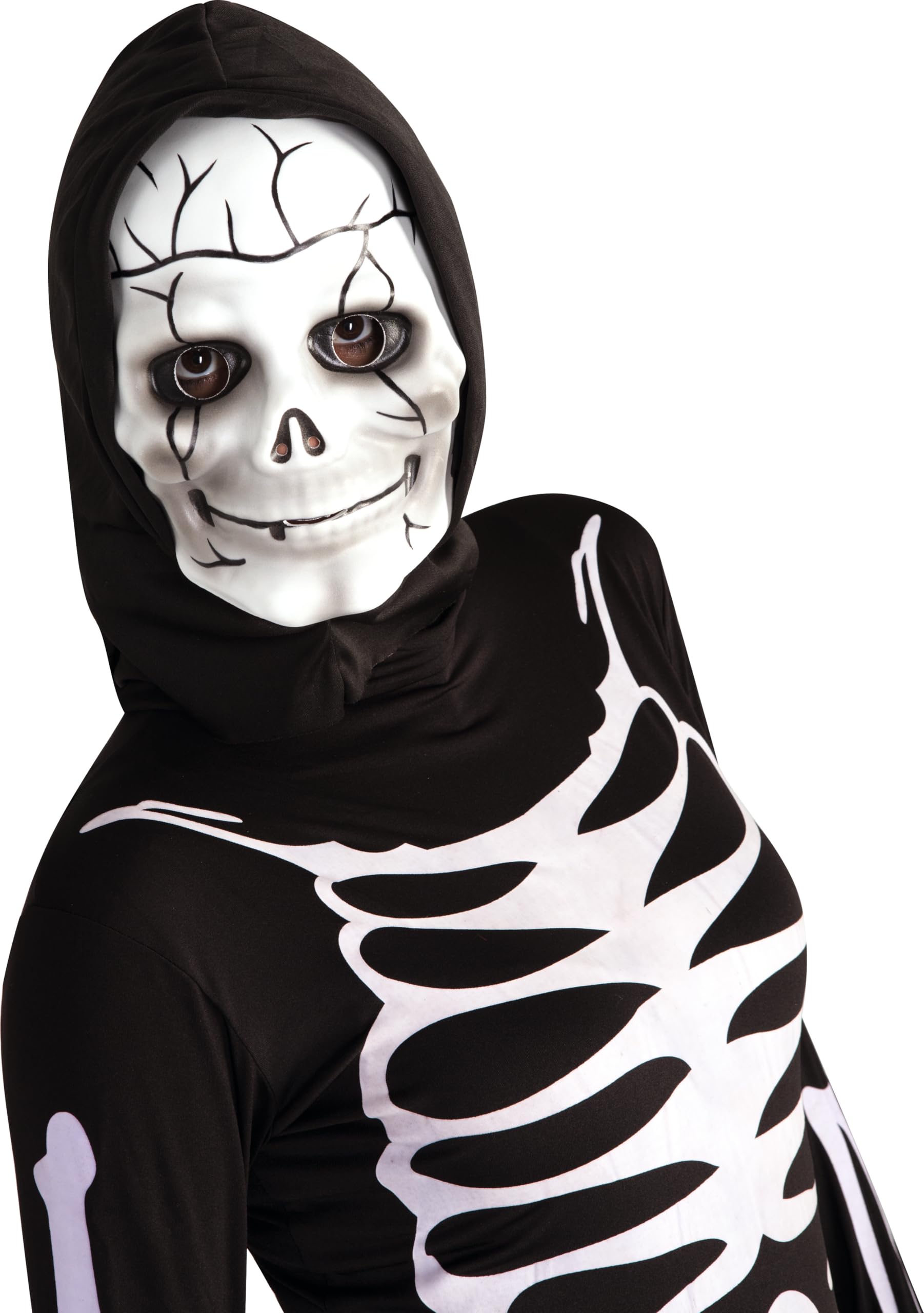 Rubies Skeleton Mask With Hood For Children White/Black