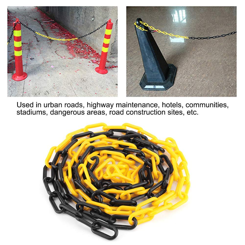 Paletto di parcheggio per Auto e Set di Catene di bera in plastica da 5 m con Anello di Sospensione e Nastro Riflettente con Base Mobile (100 × 11,4 cm (39,4 × 6,3 Pollici)) (100 × 11,4 cm (39,4