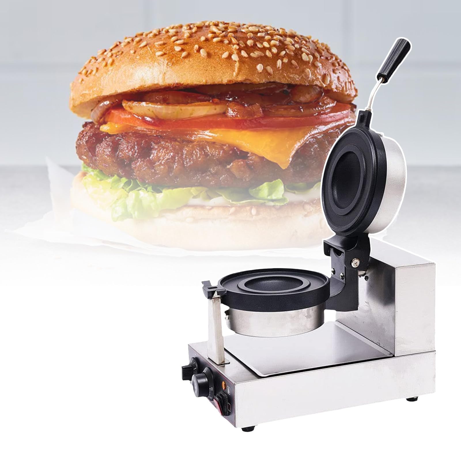 Gaufrier en acier inoxydable et presse de qualité commerciale