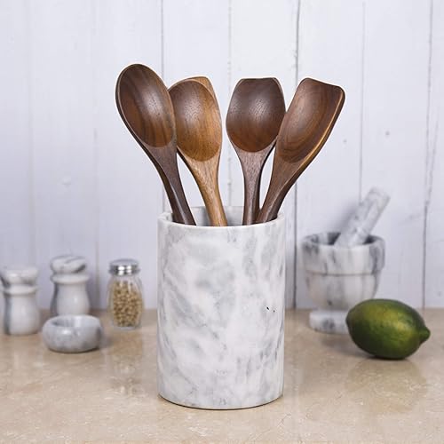 Miniatura 6 de Creative Home Soporte multifuncional de mármol natural para utensilios de cocina, organizador de encimera de cocina, enfriador de vino, 5 pulgadas