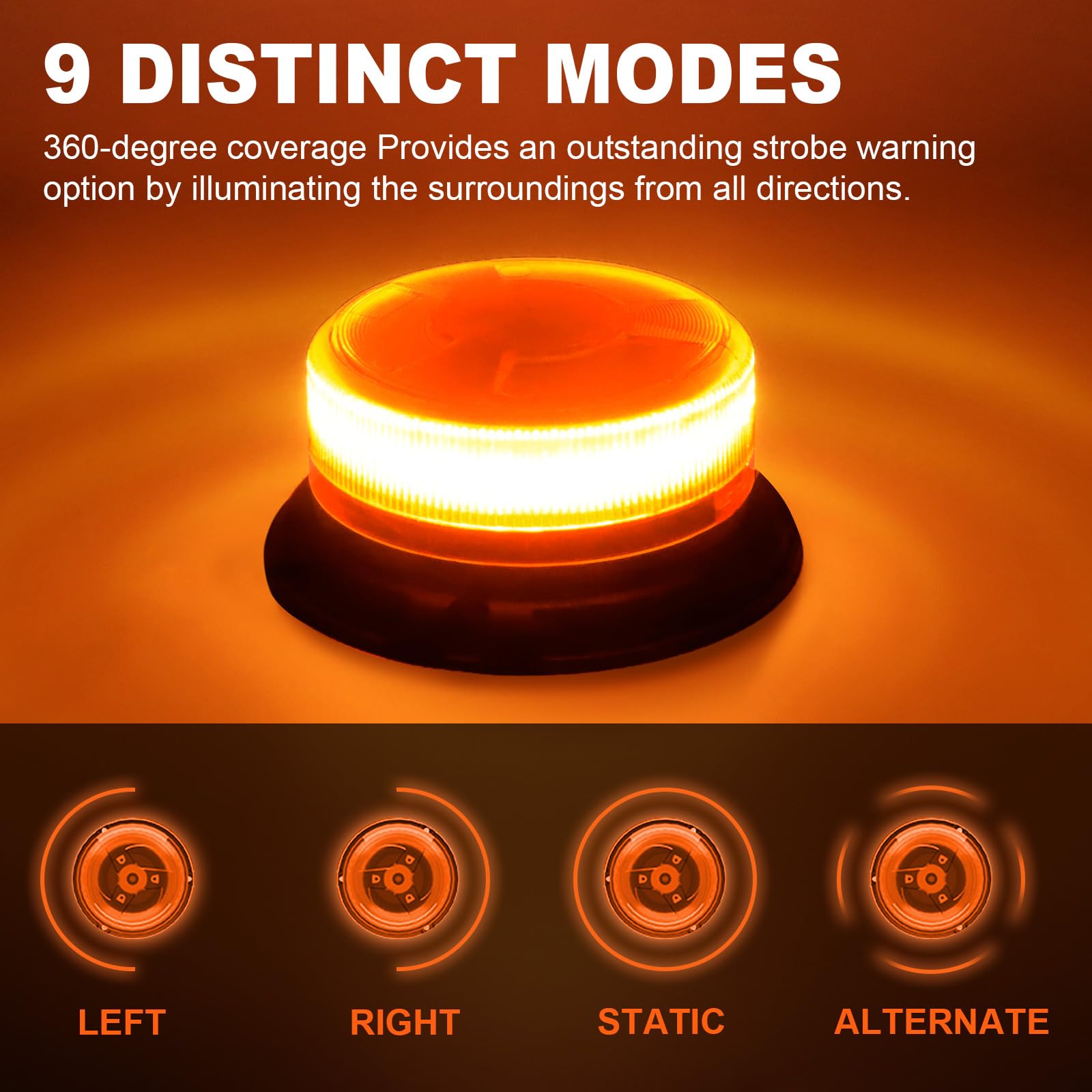 antom Rotativo Luz LED estroboscópica inalámbrico Con mando a distancia 12V-24V orange Luz de emergencia de magnético con tractores, carros de golf, UTV