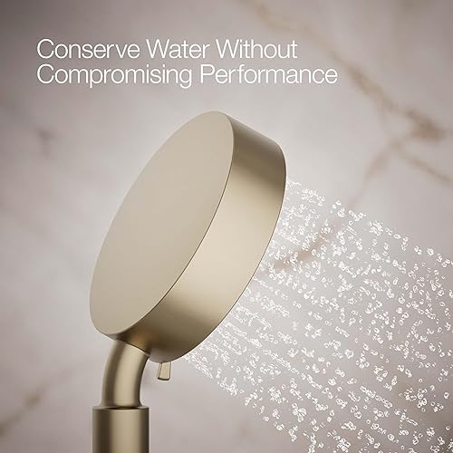 Miniatura 4 de KOHLER 22166-G-BV Purist - Ducha de mano con cuatro funciones, cabezal de ducha de mano con 3 ajustes de pulverización, 1.75 GPM, bronce cepillado