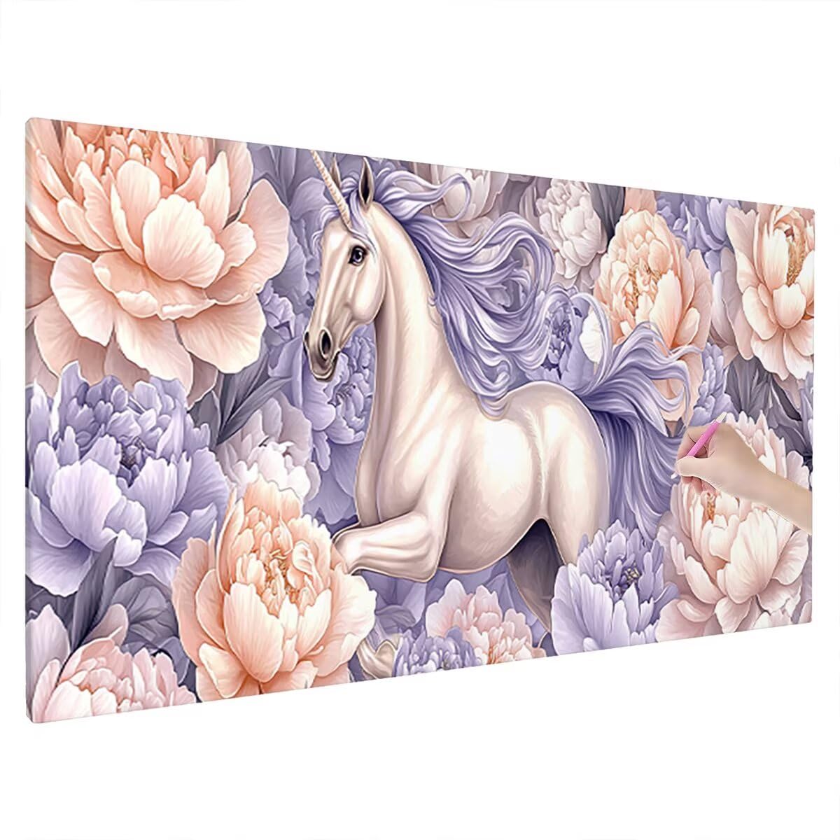 Diamond Painting Licorne, Diamond Painting Adulte 45x120cm, Cadeau -336