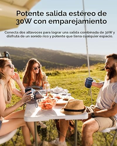 Miniatura 7 de Altavoz Bluetooth portátil Esenciales para vacaciones en la playa: potente sonido cristalino/luz dinámica/IPX5 impermeable/reproducción durante todo