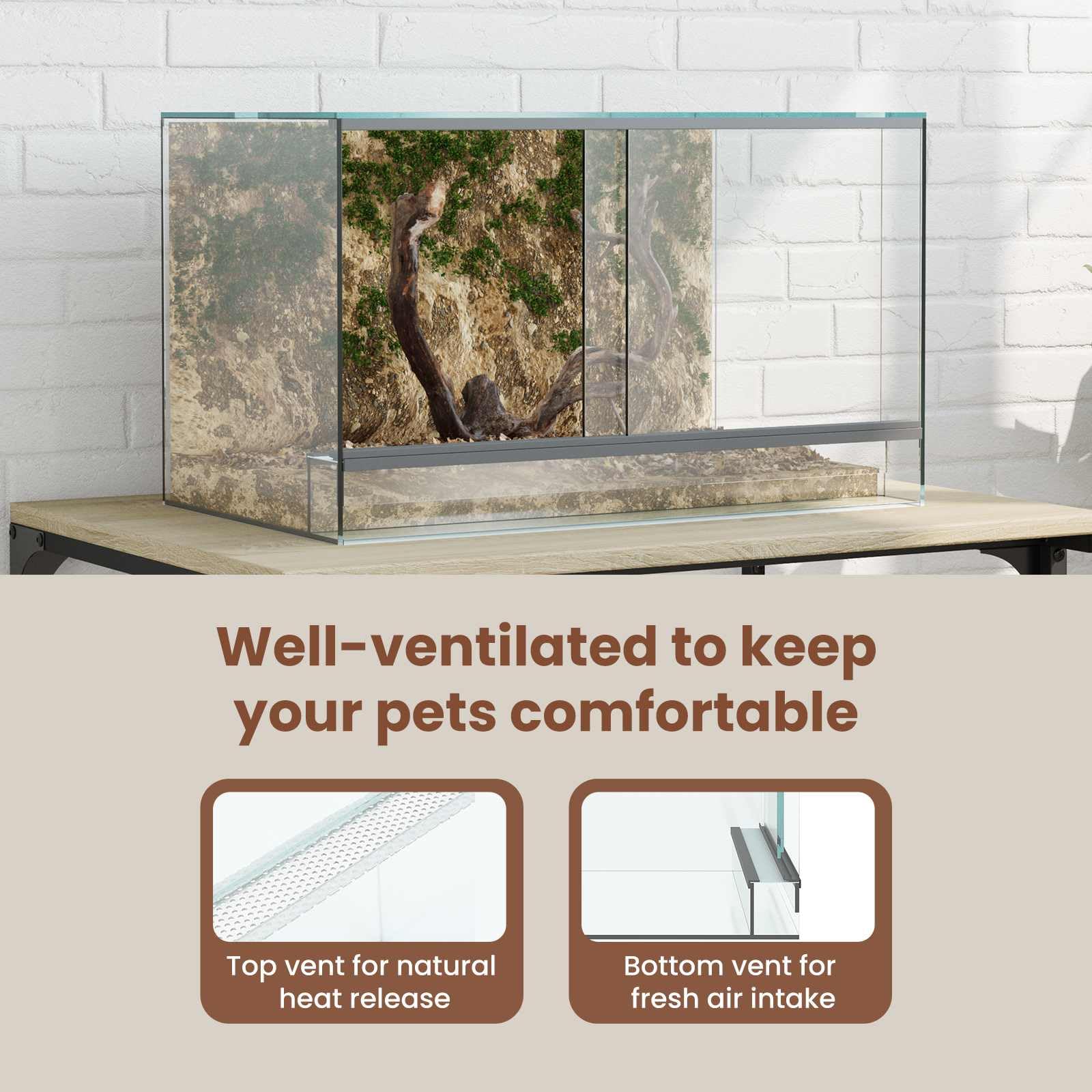 vidaXL Terrarium z przechowywaniem przezroczysty 50 x 30 x 30 cm Szkło