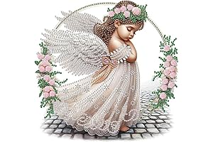 WSLWXSHM Relaxing Diamond Art for Adults; 5D Full Drill Crystal Rhinestone Angel',