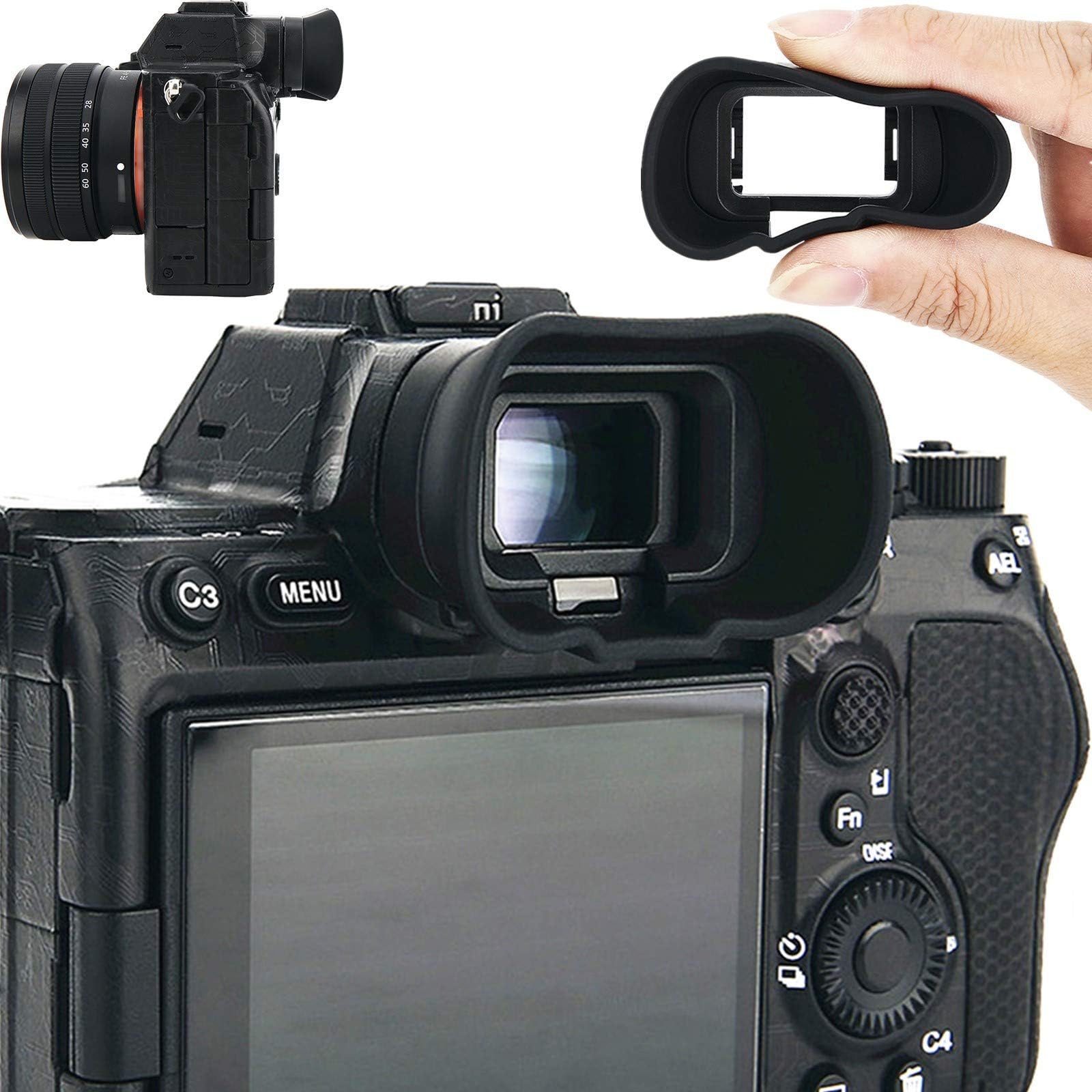 Soft Silicon Camera Viewfinder Eyecup Eye Cup Eyepiece Replacement for Sony Alpha A7M5 A7V A7 V IV A1II A7R V A7RV A7R5 A7M4 A7IV A9III A7S III A7SIII A7S3 ILCE-7SM3 EVF Eyeshade Replace Sony FDA-EP19