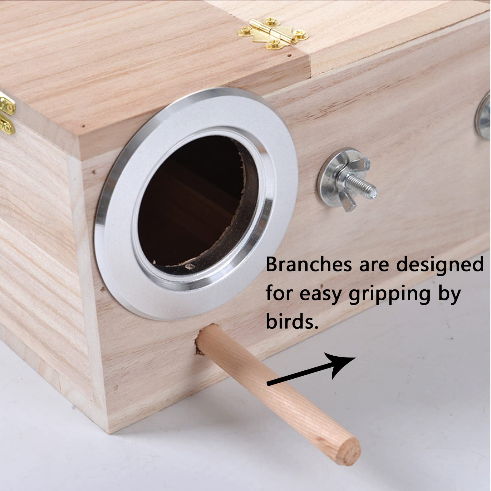 Nido Per Parrocchetti In Legno NestQ Con Trucioli - 20x11x11cm, Con Ganci Per Gabbia