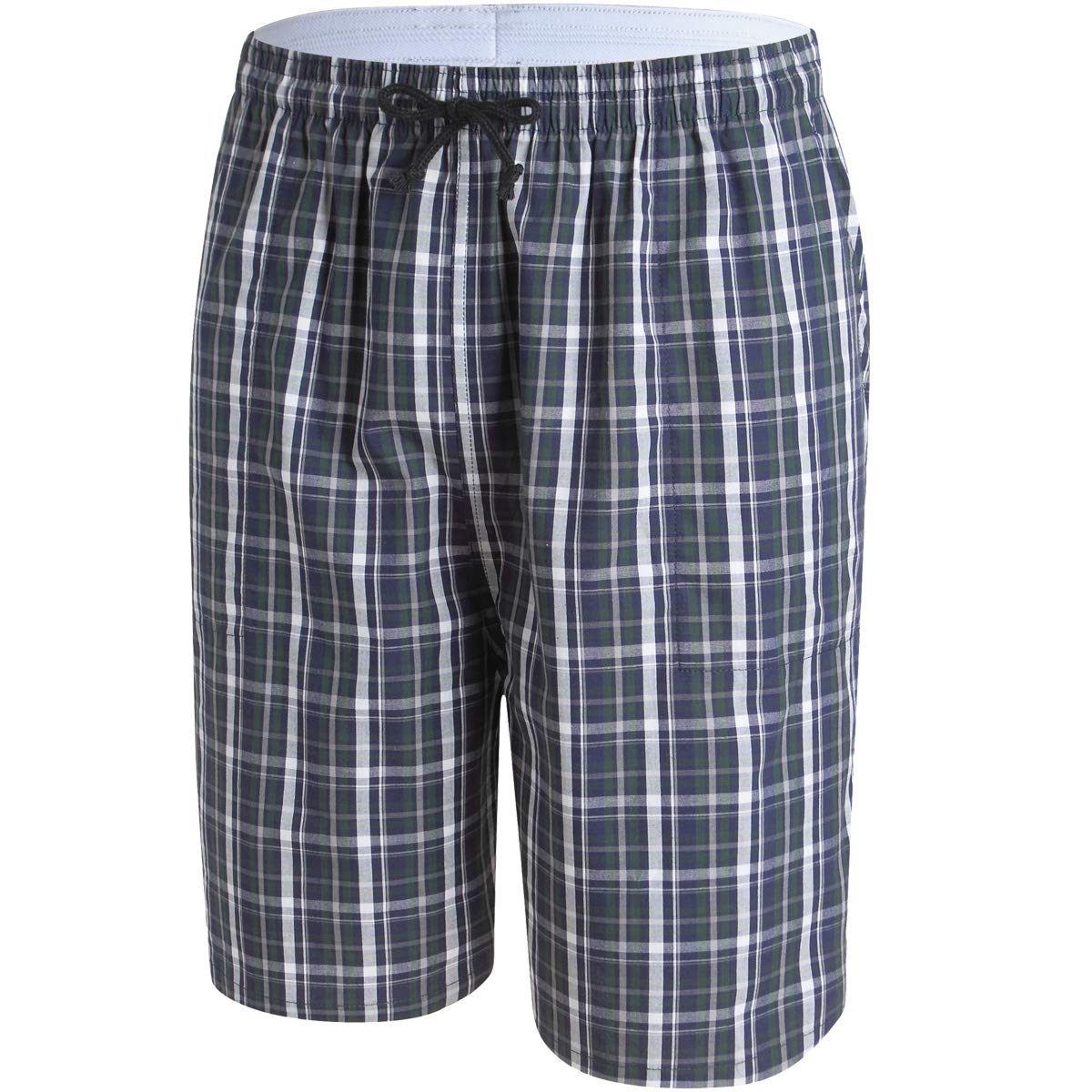 MoFiz Hommes Bas de Pyjama Coton Shorts à Carreaux Maison Pyjacourt de Nuit & de Détente avec Poches Lot de 2