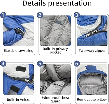 Down Sleeping Bag with Pillow 4 Season