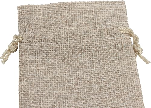Miniatura 4 de ZOENHOU 100 paquetes de bolsas de arpillera de 3 x 4 pulgadas con cordón, bolsas duraderas con cordón de yute, sacos de arpillera a prueba de polvo