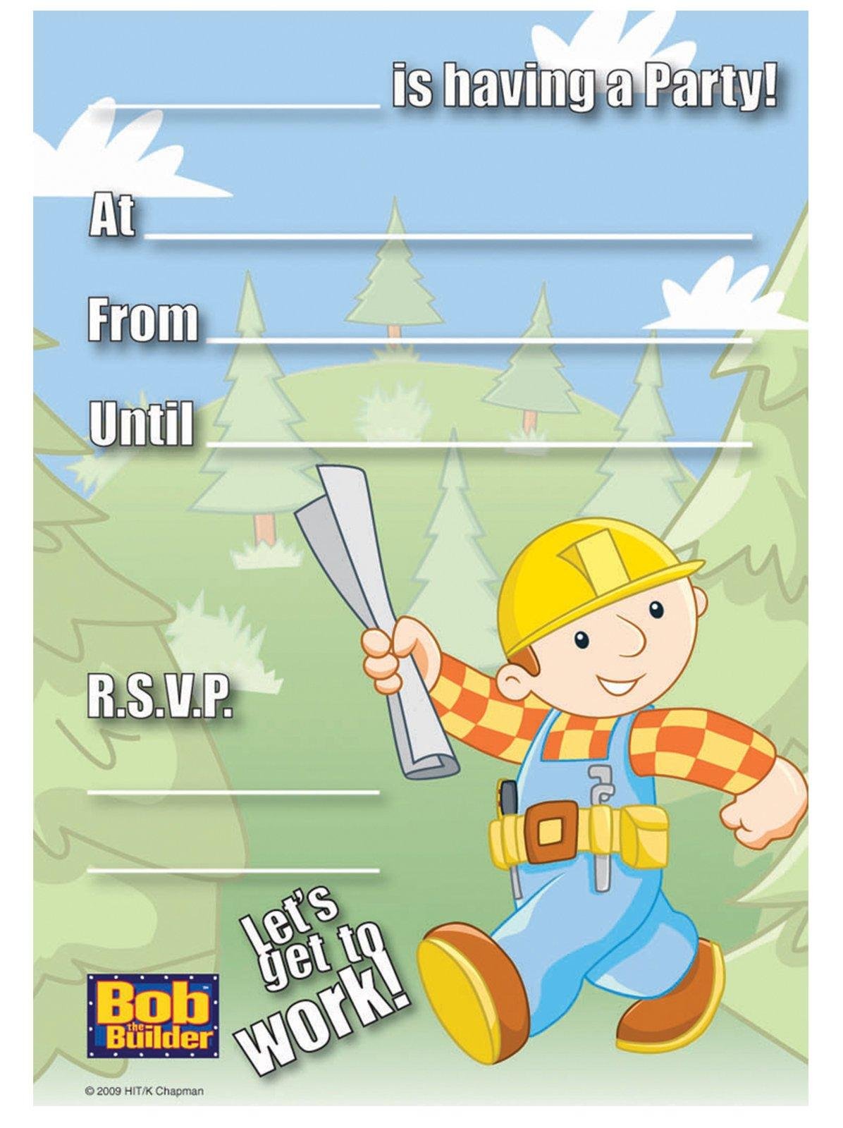 Bob the Builder Invitations Party Accessory