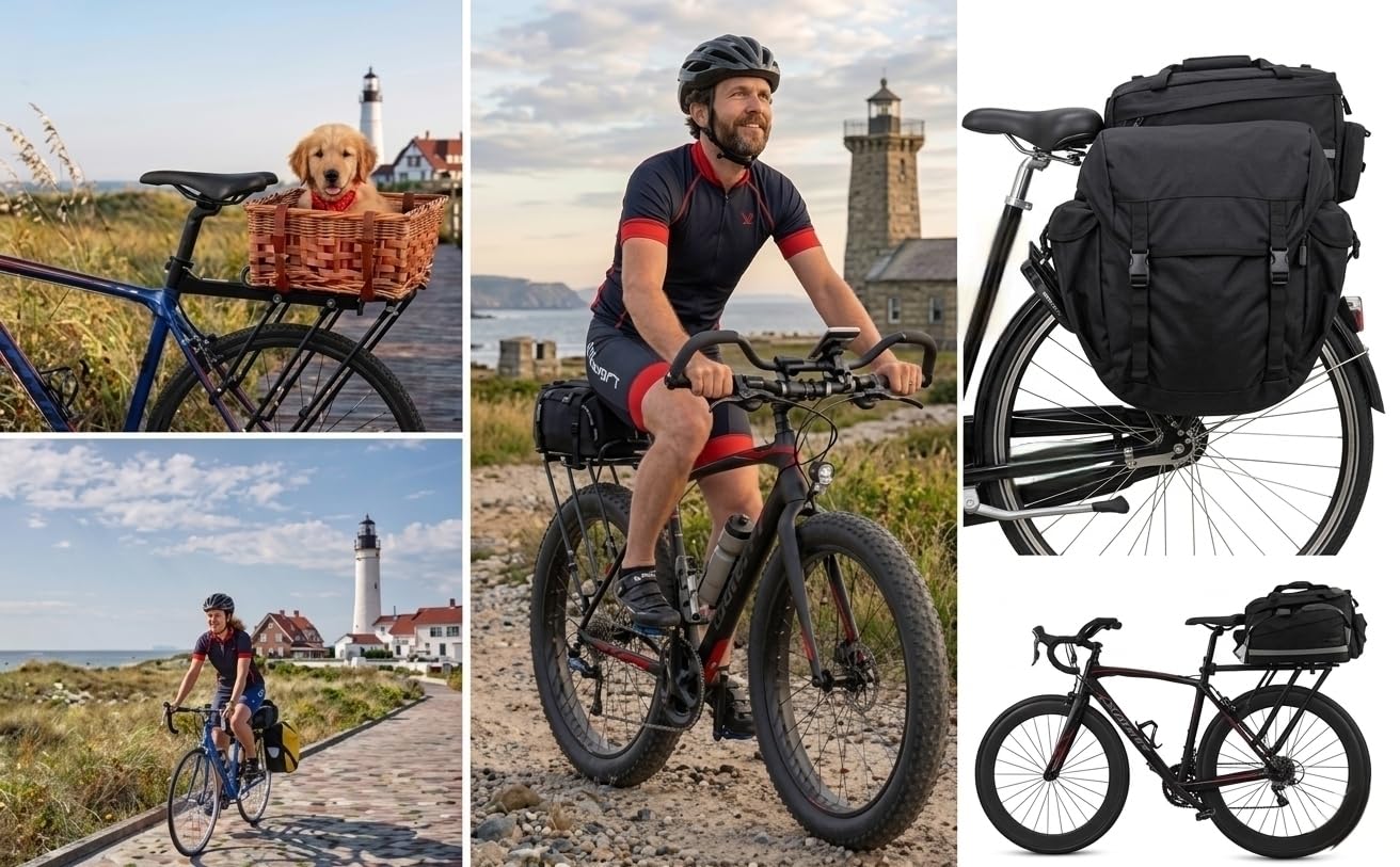 COMINGFIT 2026 Verbesserter Fahrradgepäckträger, 120 kg, robuster Fahrrad-Heckträger, 6-Beine, dreifache Stabilität, 2,0 mm verdickt, universell für MTB, Rennrad, Stadt, Kinder, Fat Tire Bike (8,9 cm