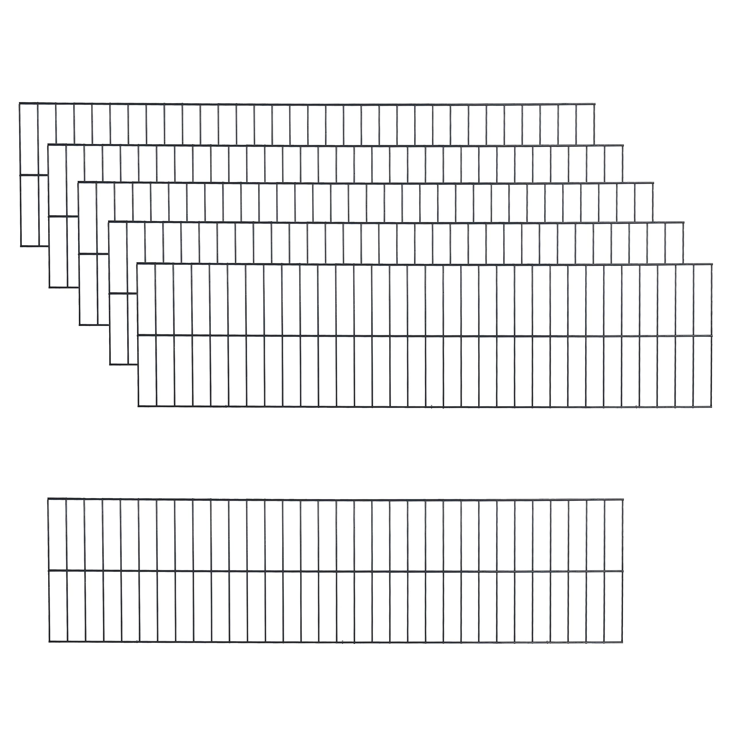 ESTEXO Doppelstabmattenzaun Elemente Zaunelemente Zaun Gartenzaun Gitterzaun Stabmatten Drahtgitter (6er Set/Anthrazit RAL 7016)