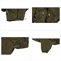 Vista 4 de Abrigo cálido para perro, chaleco de doble capa para perro, 4 patas cubiertas, resistente al viento, impermeable, reflectante, oliva, XXL