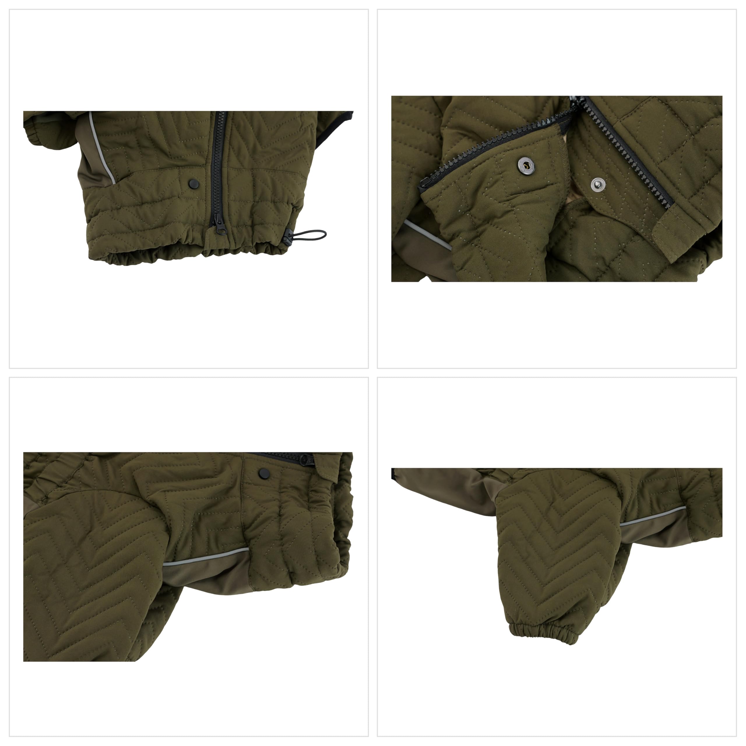 Warmer Hundemantel, doppellagige Hundeweste, Vier Beine bedeckt, Winddicht, wasserdicht, reflektierende warme Hundeweste, Outdoor-Schlittschuhkostüm für kleine, mittlere und große Hunde. Olive 5XL