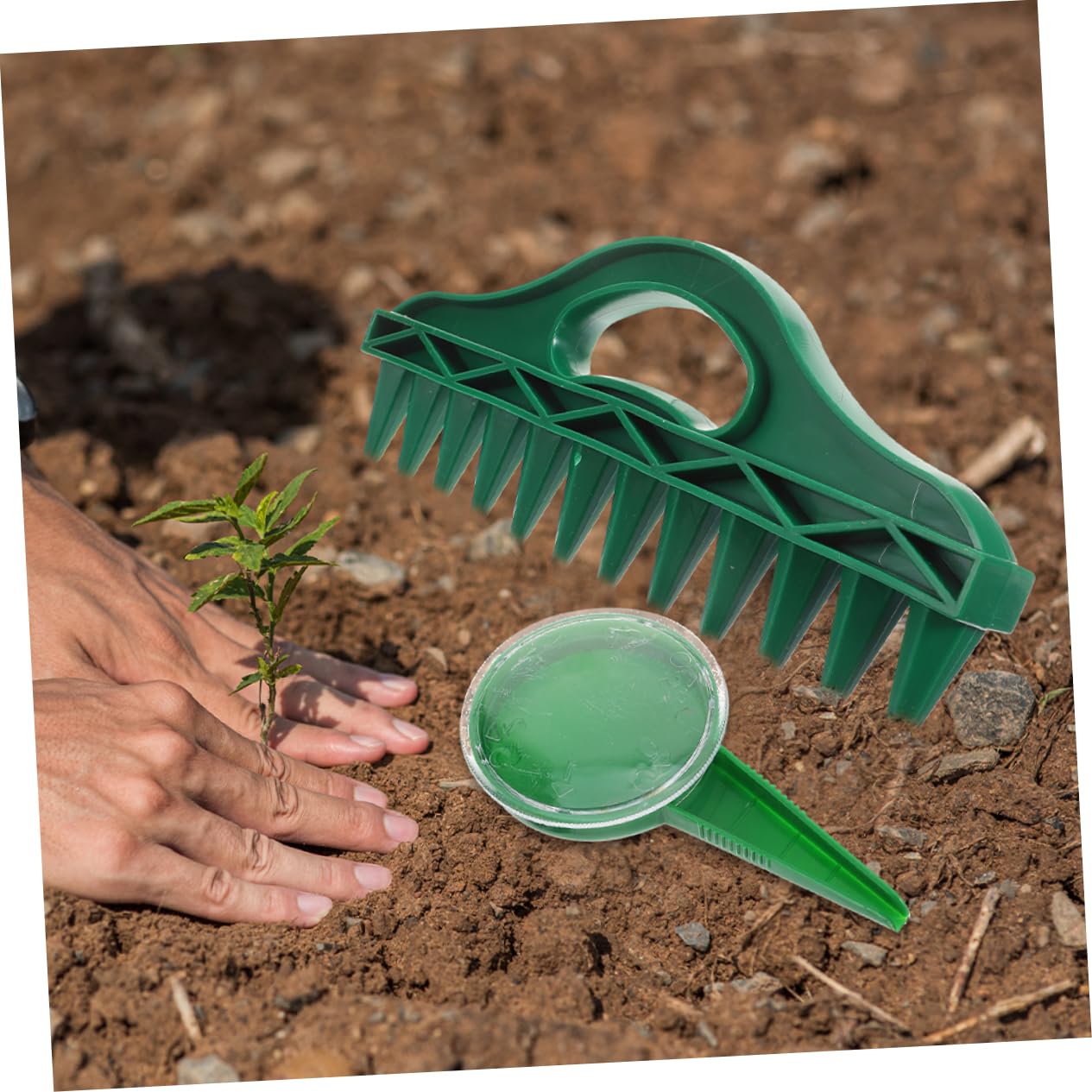 Dibber per Piantare 2 Set Plastico Verde per Terreno | Scavo Fori nel Suolo, Uso in Orto e Parcelle, Formato Pratico per Semina