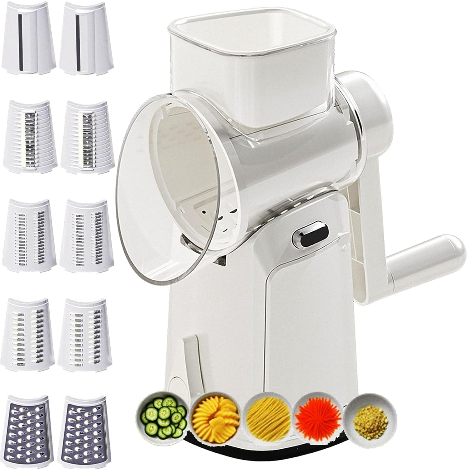 RULA Rotary Cheese Grater Hand Crank Vegetable Chopper Slicer Set Fruit Cutter Veggie Shredder Food Dicer Chopping Cooking