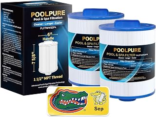 POOLPURE PWW50P4 Spa Filter, 1 1/2 MPT Thread Screw in Filter(FINE Thread)
