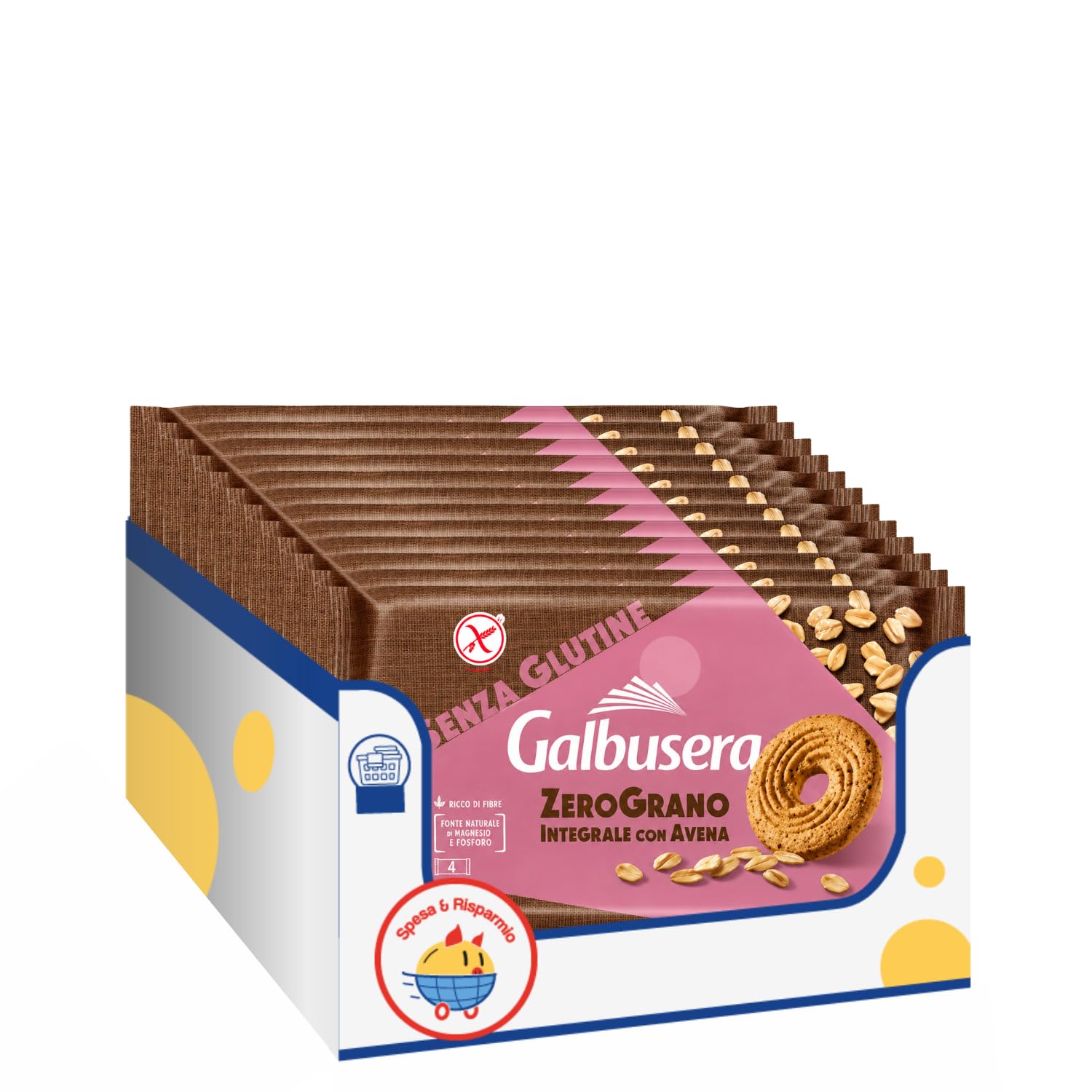 Biscotti Senza Glutine Integrali 220g ZeroGrano con Avena Snack Salutare Variazioni 4/8/12 Confezioni (12 PEZZI)