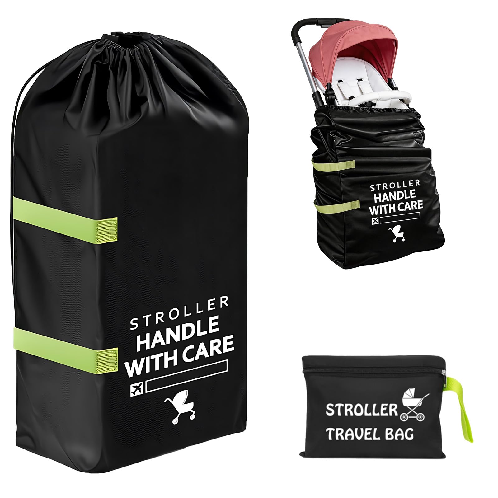 Große Transporttasche Kinderwagen, Schutzhülle für Kinderwagen im Flugzeug Robuste Buggy Tasche Wasserdichte Reisetasche mit Schultergurt Geeignet für Den Transport in Großen Flugzeugen (115x53x31cm)