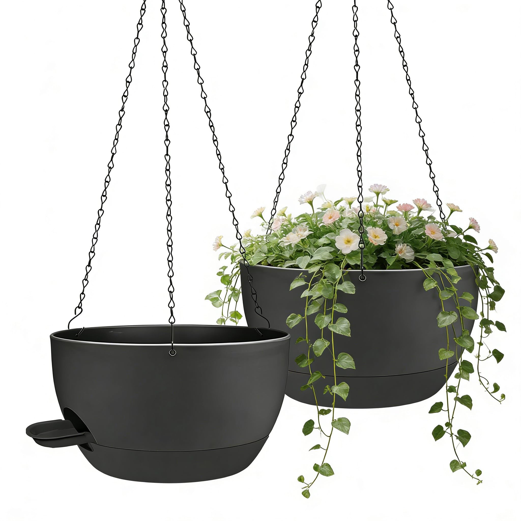 CNLBO 12 Inch Self Watering Hanging Planters 2-Pack