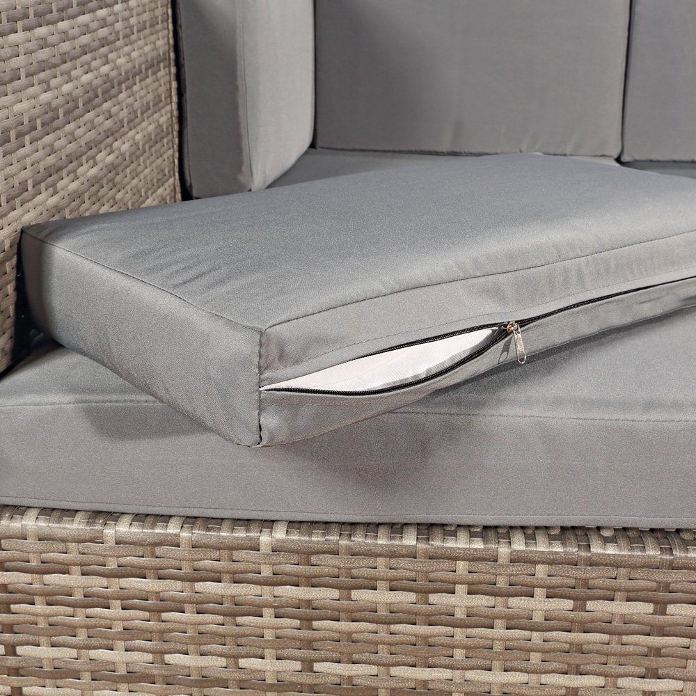 Melko XXL Rotin meublier, Ensemble de Jardin, Poly-rotin, Lounge, Meuble de Jardin, Suite, Gris Sofa