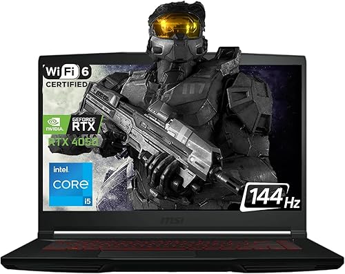 MSI Portátil para juegos GF63 delgado, pantalla FHD de 15.6 pulgadas, 144 Hz, Intel Core i5-12450H de 12 generación, NVIDIA GeForce RTX 4050, 16 GB