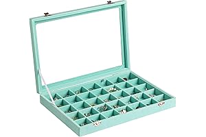 Frebeauty Velvet Turquoise Jewelry Tray