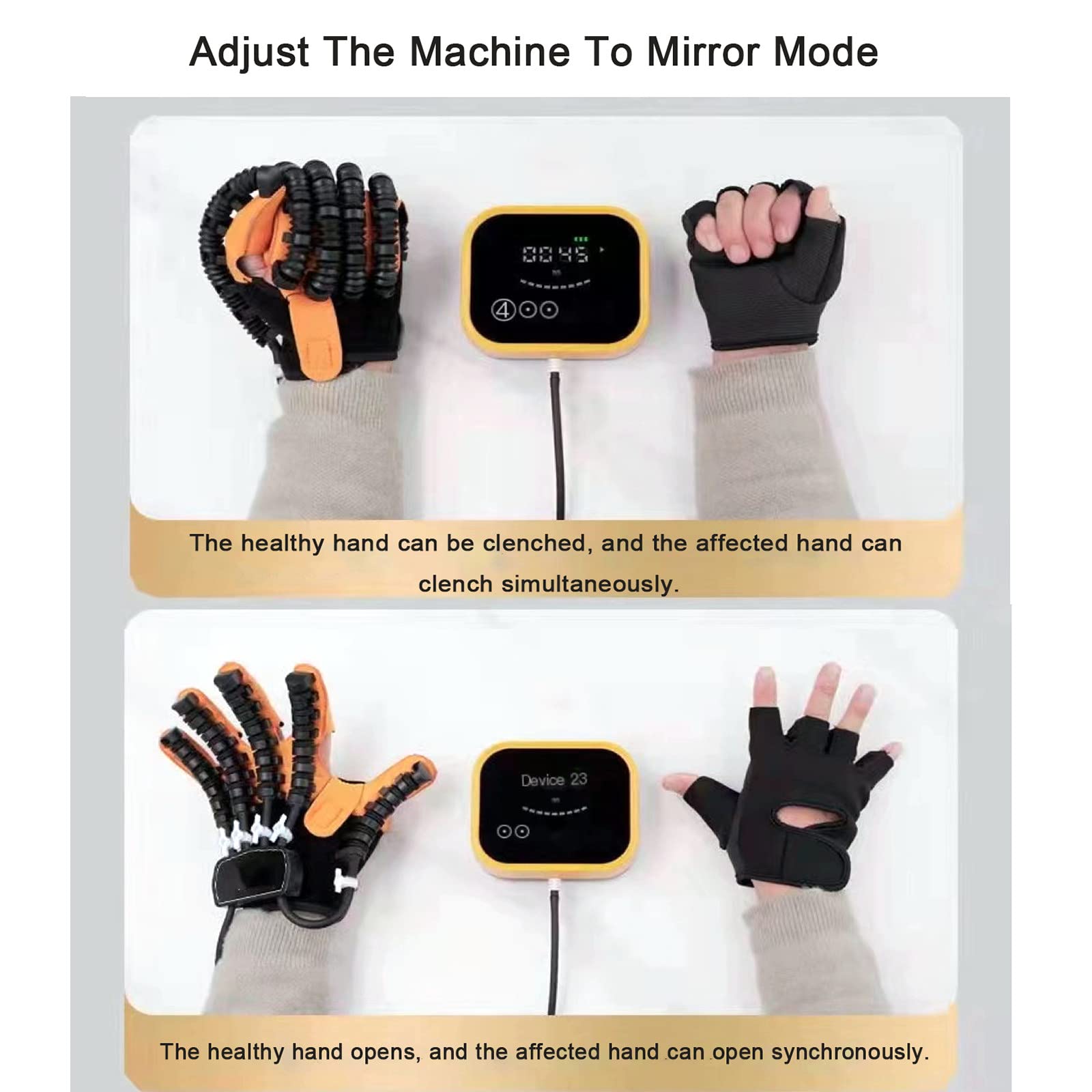 Rehabilitation Roboter Handschuhe, Finger-Rehabilitationstraining für Patienten mit Demenz, Arthritis, Schlaganfall, Hemiplegie, Mehrere Trainingsmodi + 9 Einstellbare Frequenzen,LeftM Drogerie & Körperpflege