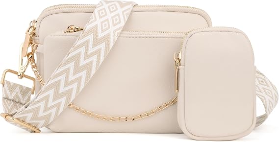 UTO Small Crossbody Bags for Women 3 in 1 Trendy Belt Purse Fashion Designer Mini Cute Sling Fanny Chest Pack