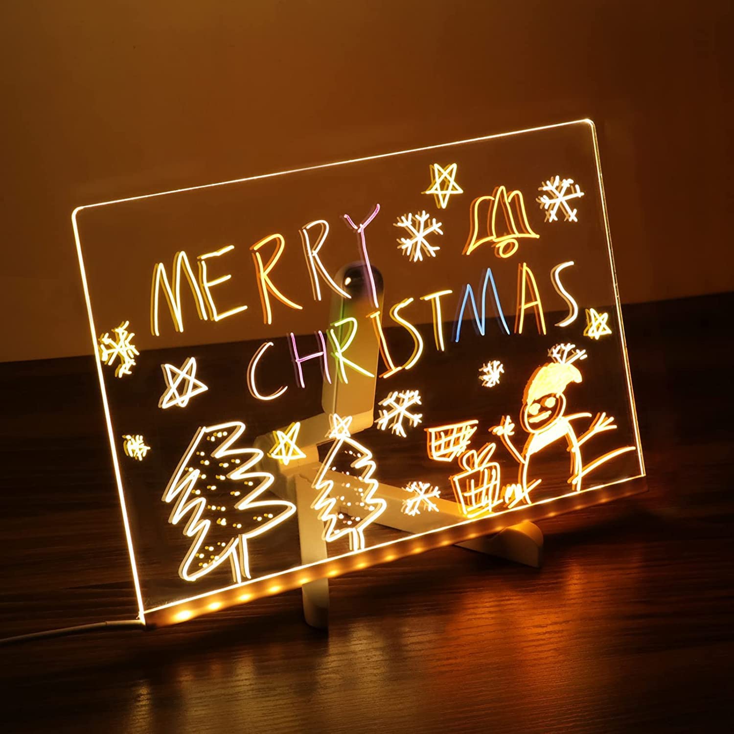 PEIPUS LED Acrylic Anniversary Sign Light Board with Stand, Illuminated Message Display, Decorative Table Lamp for Study LED Light Office Home Decor Gift (20 x 30)