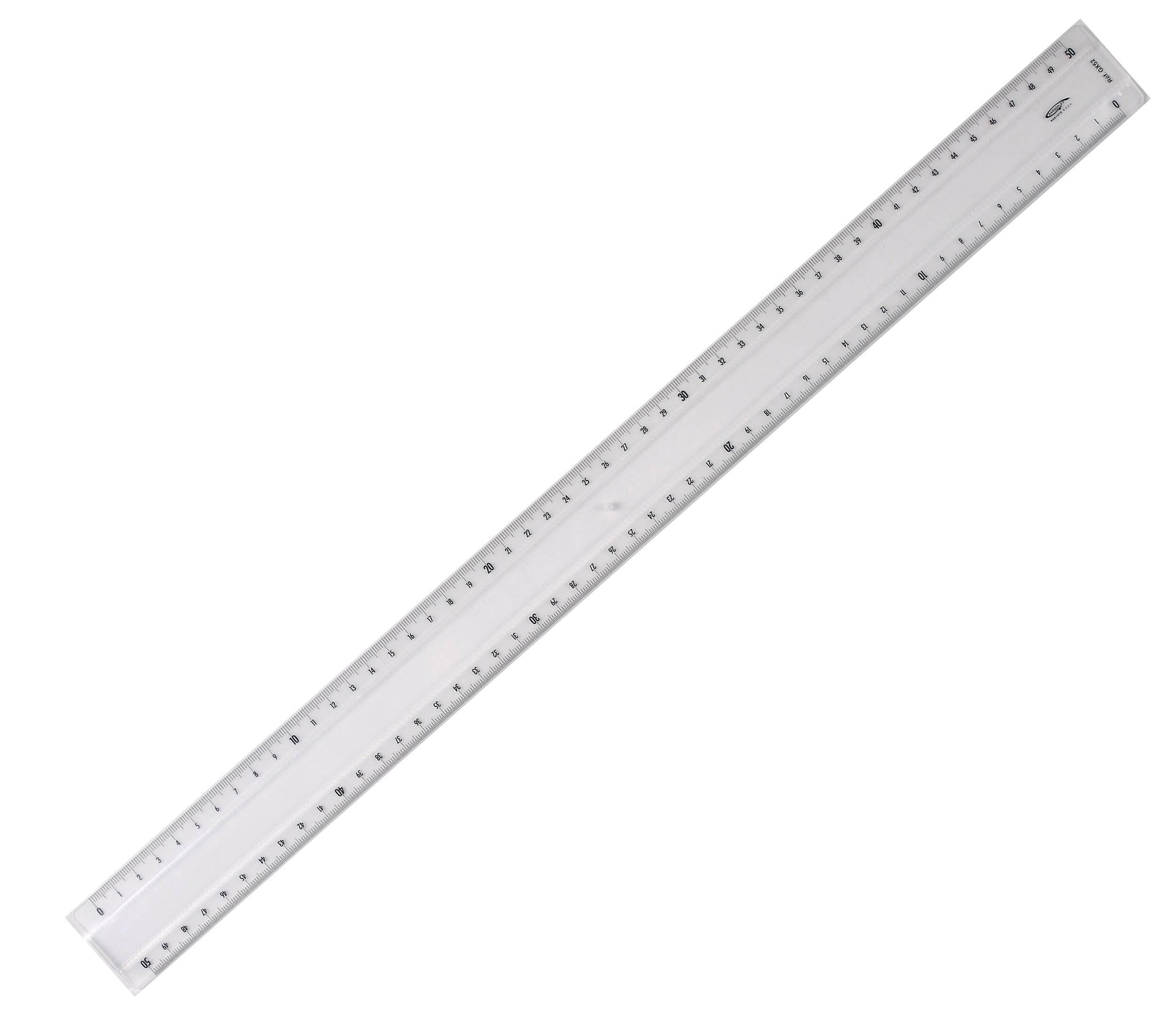 Graphoplex Lineal mit 2 Schrägflächen und Einprägung, transparent 50 cm durchsichtig