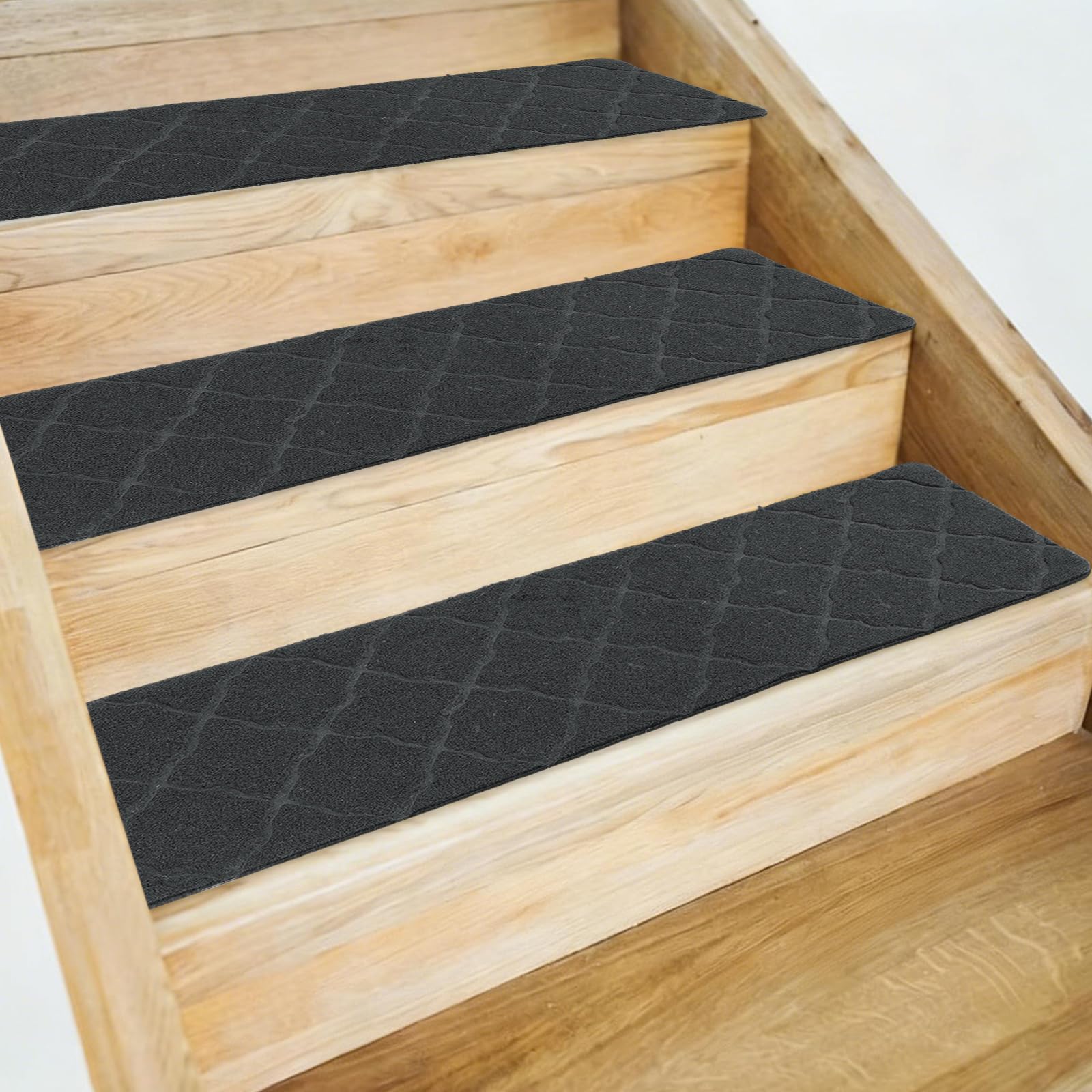 Peldaños antideslizantes lavables con base reutilizable para proteger escaleras