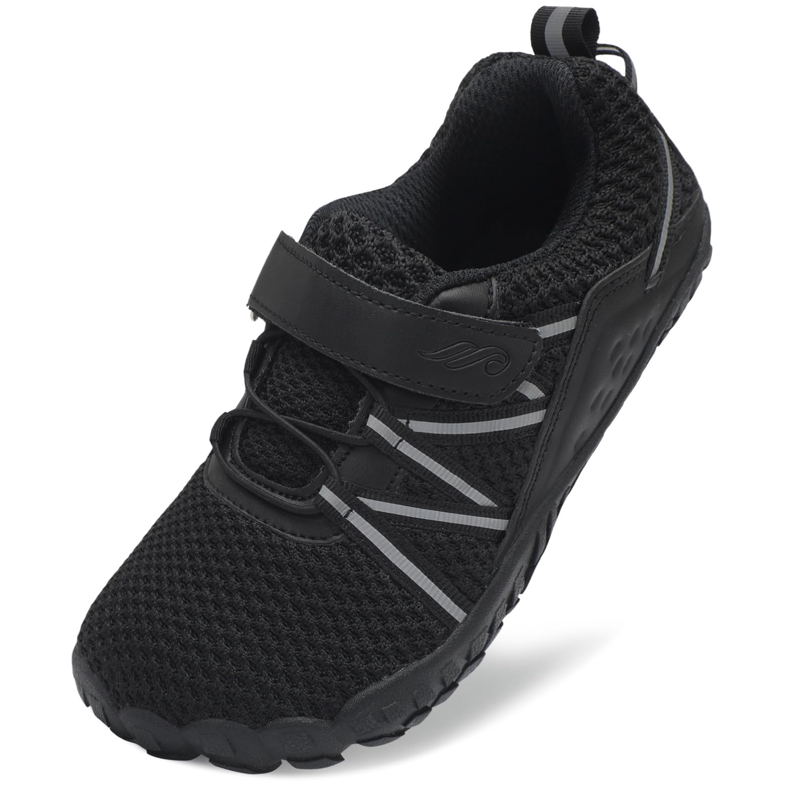 JIASUQI Black Shoes for Kids Boys Sneakers Barefoot Girls Walking Shoes for Hiking Running