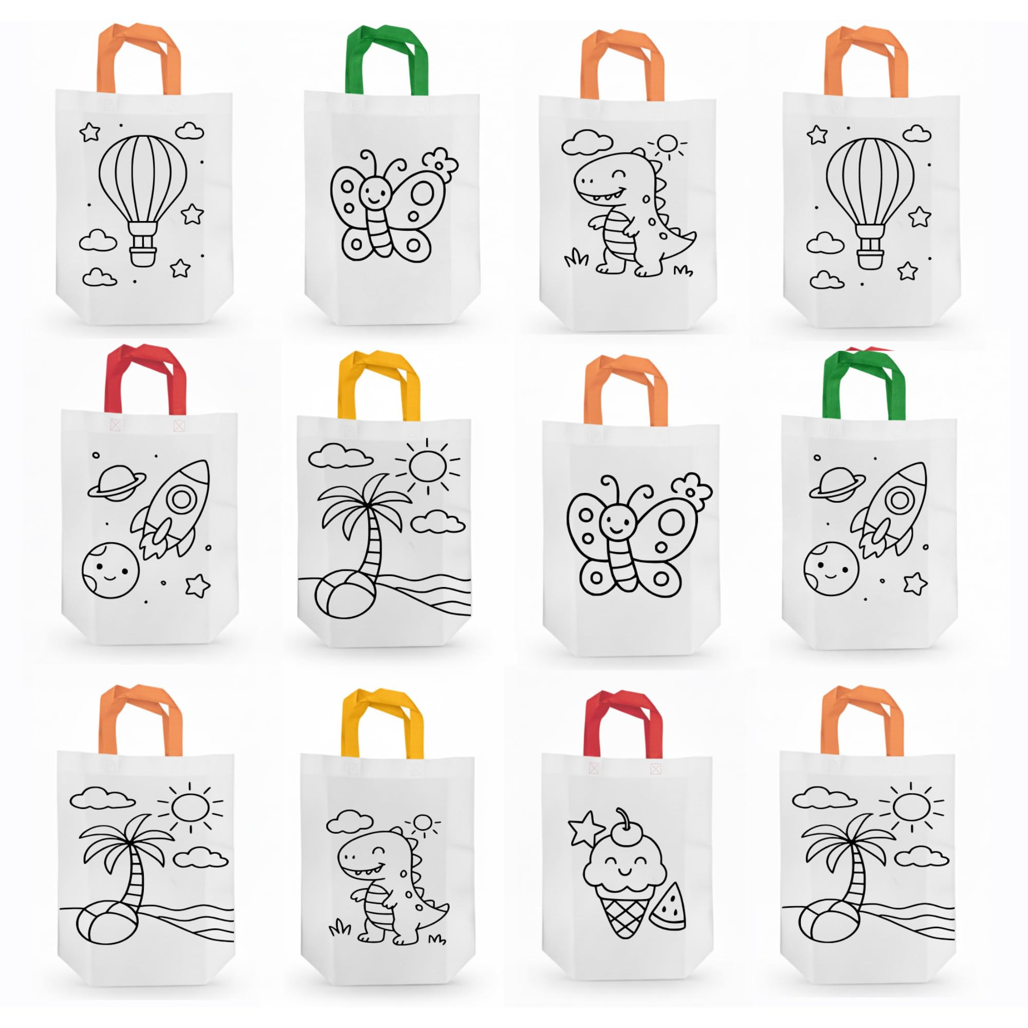 Evafly gift bags medium size for gifting – 12 Pcs | L10 x H12 x W3.5 inches, gift bags for Birthday, carry bags for gift, Return Gifts for Kids Age 10–12 - White color