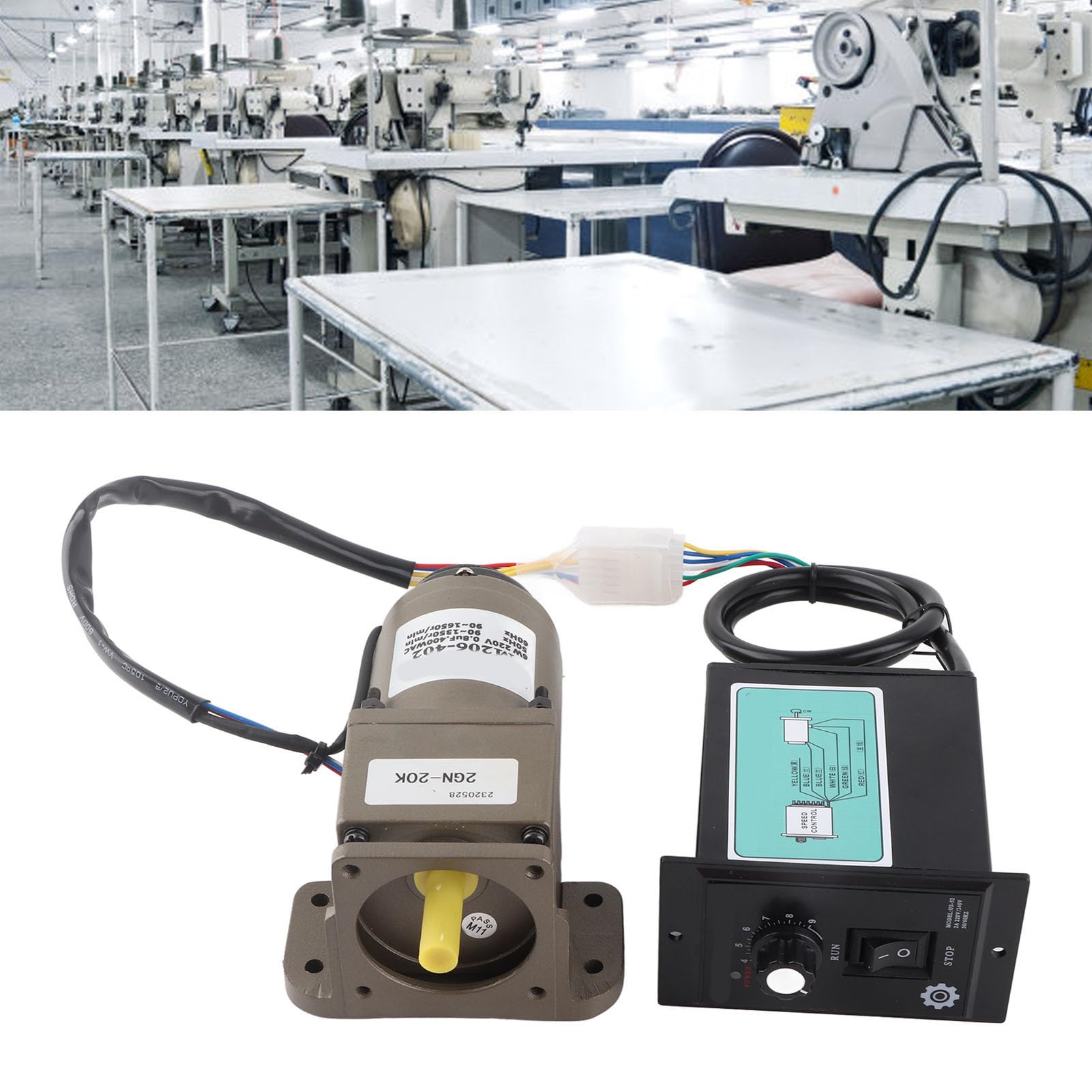 Motor Asíncrono Monofásico 220V 6W con Reductor de Velocidad Ajustable Reversible 4 Polos Metal para Aplicaciones Industriales
