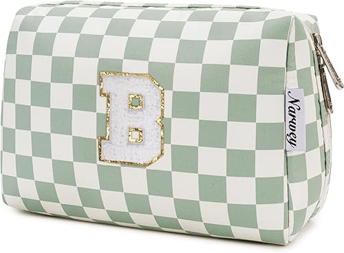 Vista 68 de Narwey Bolsa de maquillaje con iniciales para adolescentes y niñas, regalos de moda de 6, 8, 10, 11, 12, 14, 16, 18 años, bolsa de aseo cosmética