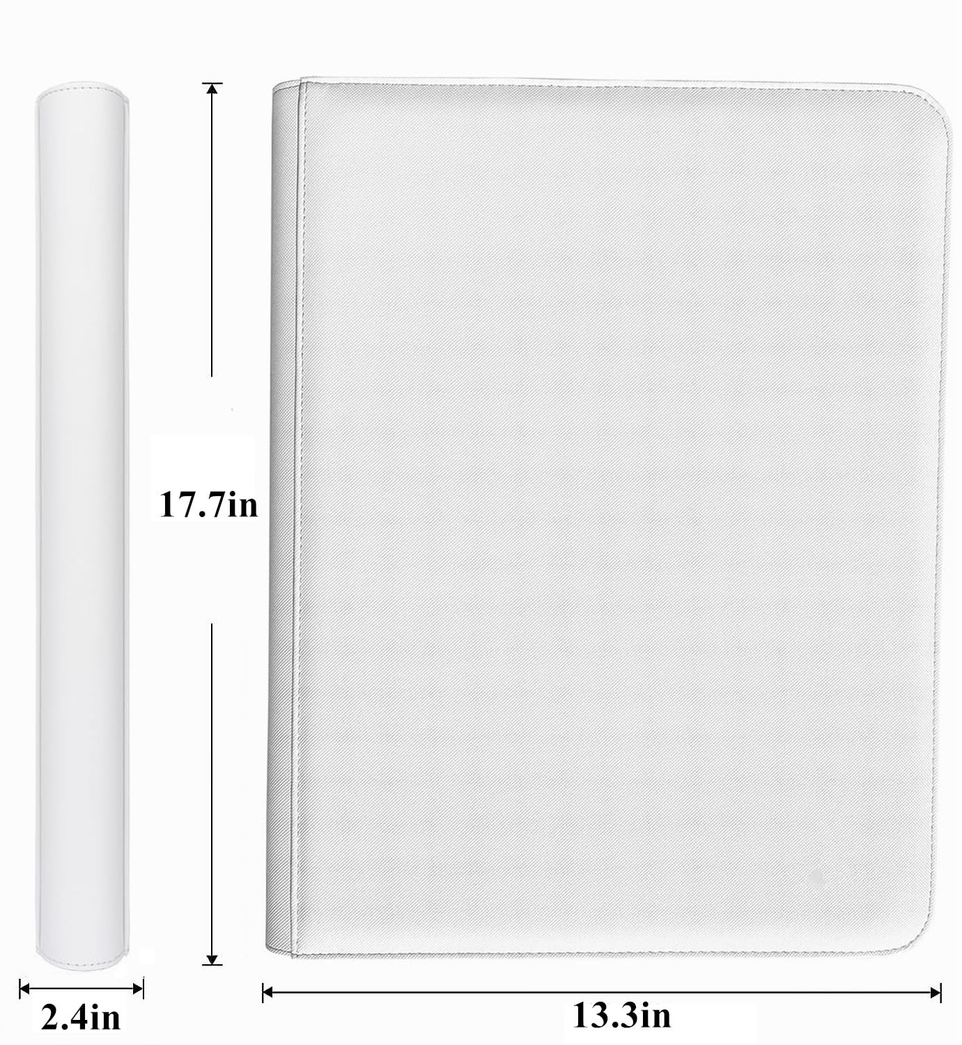 Classeur de qualité supérieure pour 1664 cartes, 16 poches à chargement latéral sans anneaux pour JCG, MTG, cartes de sport, classeur à fermeture éclair pour cartes (blanc, 1 664 poches)