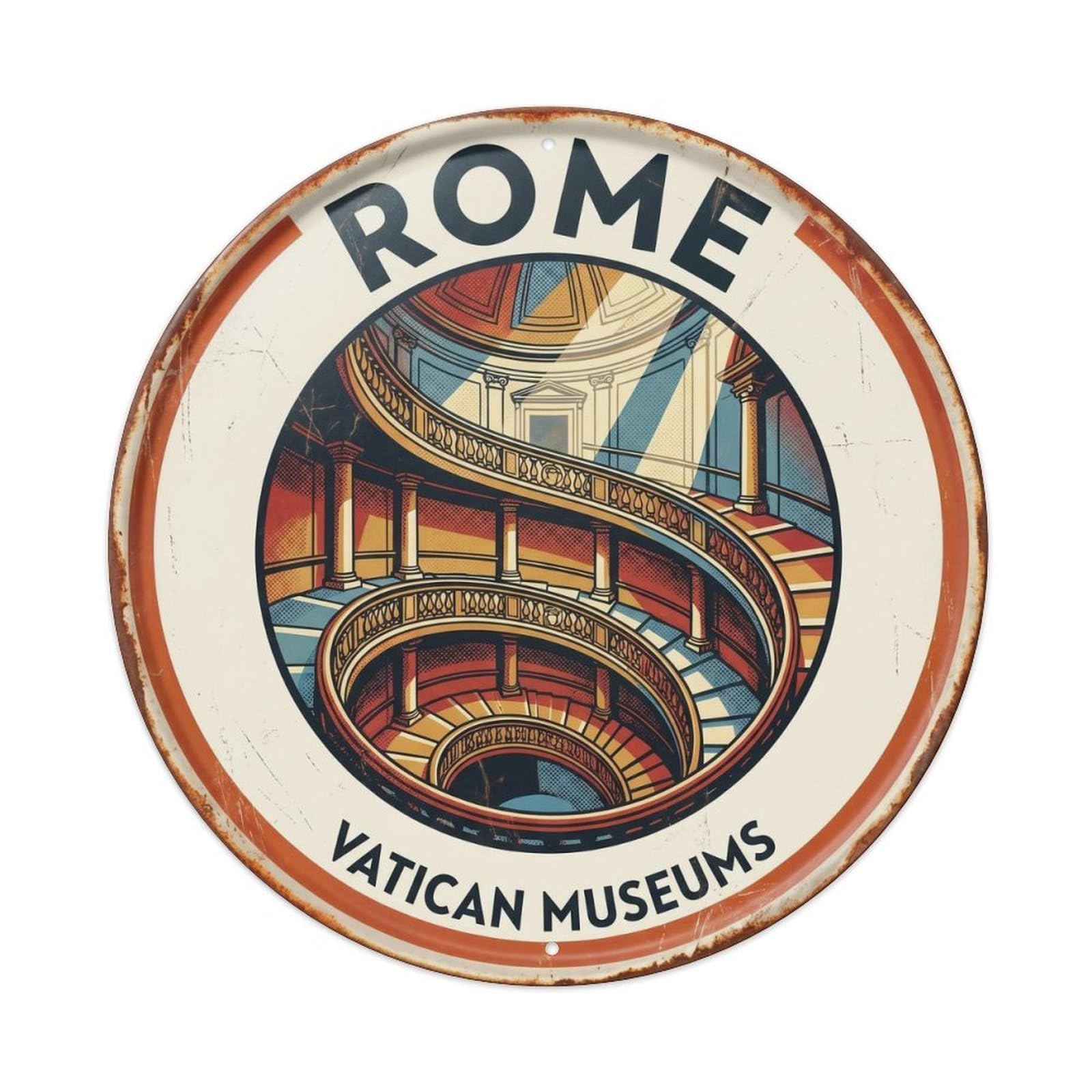 Rome Italy Heritage City Travel Vatican Vintage Metal Tin Sign