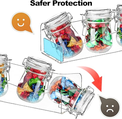 Miniatura 5 de Peohud Paquete de 4 estantes acrílicos para especias de montaje en pared, estantes flotantes de acrílico transparente de 15 pulgadas, organizador de