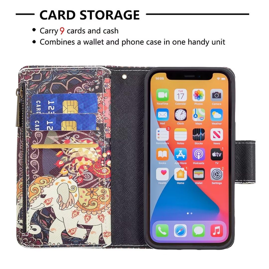 Xinyunew Cover Con Portafoglio Per Huawei P30 Lite - 360° In Pelle PU E TPU - 2 Slot Carte E Portamonete - Con Chiusura Magnetica E Stand